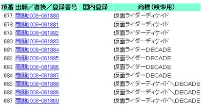 仮面ライダーディケイド特許図書館画像